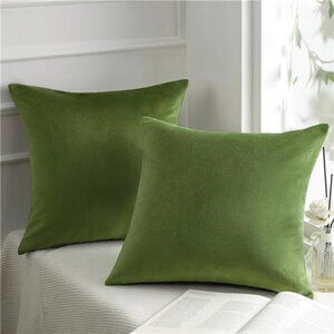 Pack of 2 Velvet Decorative Throw Decorative Pillow Cover Soft Solid Square